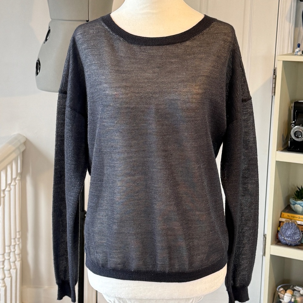 Peserico Black Lightweight Crewneck Sweater